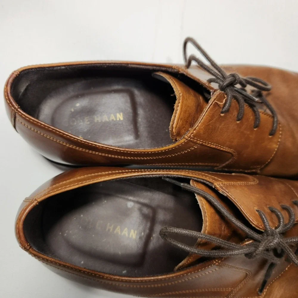 Cole Haan Mens Leather Dress Shoe Size 11.5M‎ Brown C24046 Oxford Lace Up